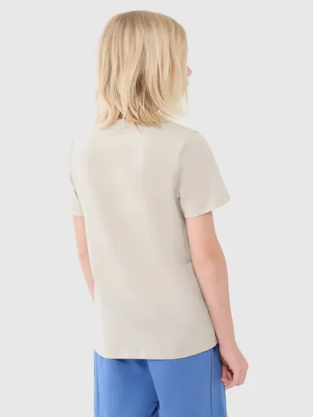 Chlapčenské tričko s krátkym rukávom 4F JUNIOR TSHIRT M2186-12S-CREME