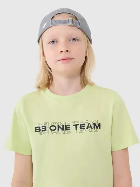 Chlapčenské tričko s krátkym rukávom 4F JUNIOR TSHIRT M2186-45N-CANARY GREEN NEON