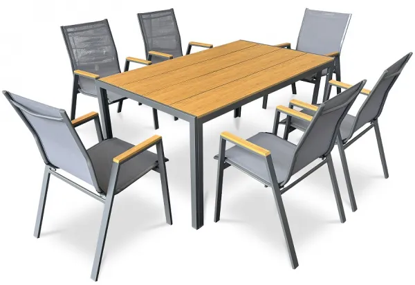 AUTRONIC záhradný stôl AZT-S1215 OAK prírodný, polywood
