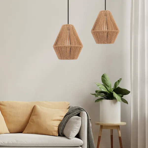 TooLight Závesná lampa La Belle Boho I čierna/hnedá