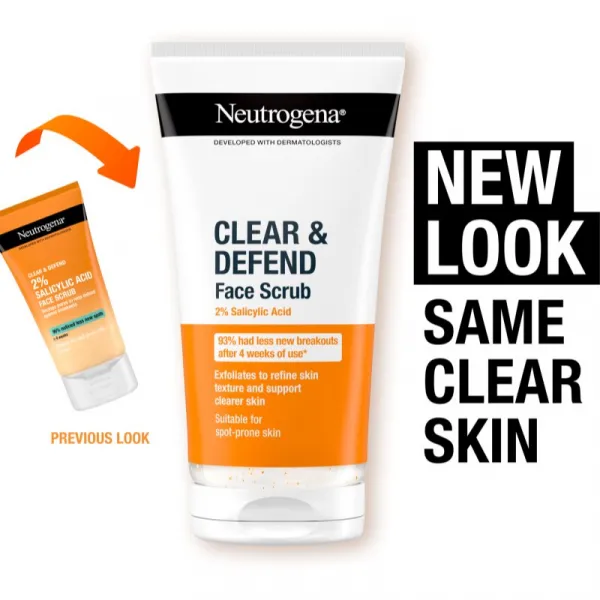 Neutrogena Clear & Defend peeling s kyselinou salicylovou 150 ml