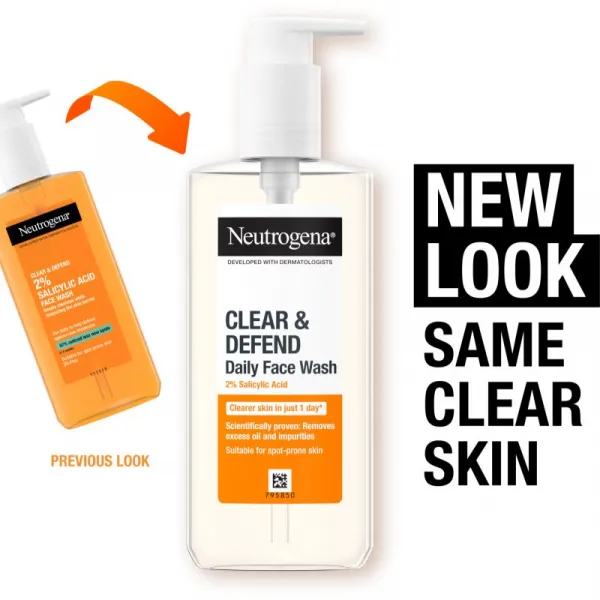 Neutrogena Clear & Defend čistiaci gél s 2% kyselinou salicylovou 200 ml