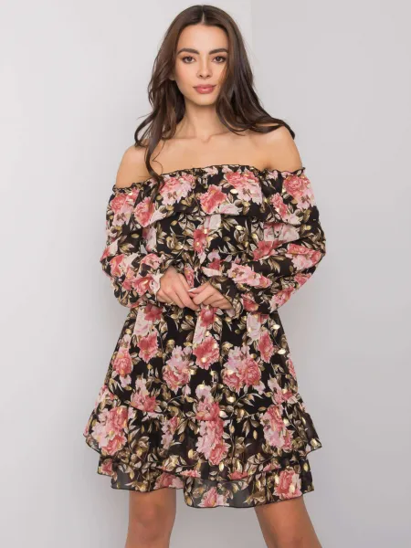 Dress-DHJ-SK-15015-2.73P-Black-Pink