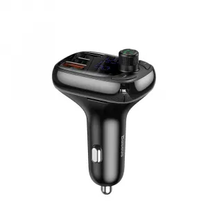 Baseus S-13 Bluetooth vysielač / nabíjačka do auta, čierny