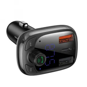 Baseus S-13 Bluetooth vysielač / nabíjačka do auta, čierny