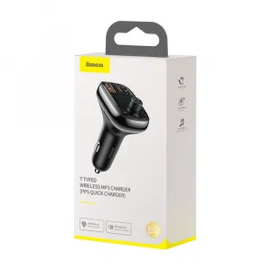 Baseus S-13 Bluetooth vysielač / nabíjačka do auta, čierny