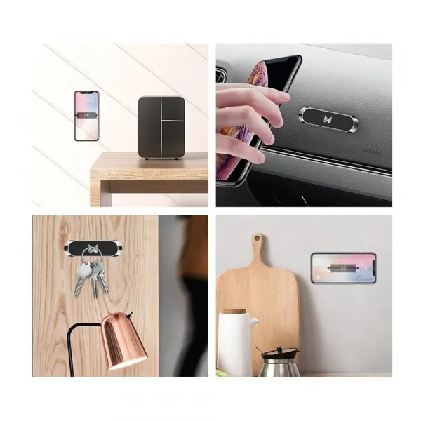 MG Flat magnetický držiak na mobil do auta na palubnú dosku, čierny (WMH-01)