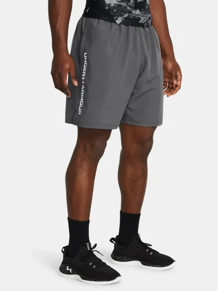Under Armour WOVEN WORDMARK Pánske krátke nohavice, sivá, veľkosť
