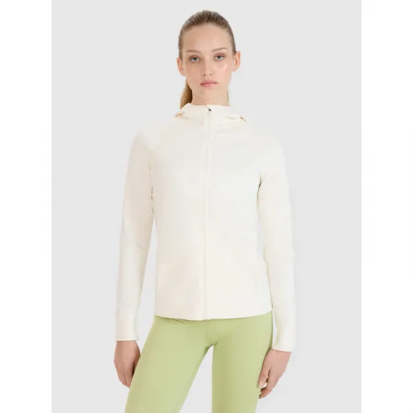 Dámska tréningová mikina so zipsom 4F SWEATSHIRT FNK F467-11S-OFF WHITE