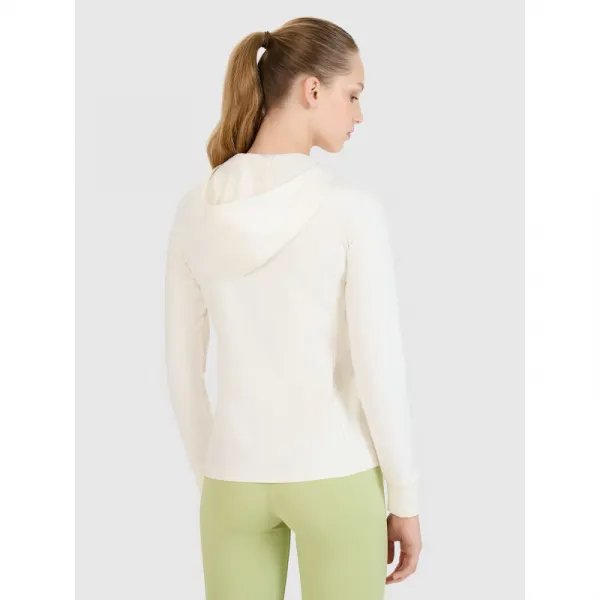 Dámska tréningová mikina so zipsom 4F SWEATSHIRT FNK F467-11S-OFF WHITE