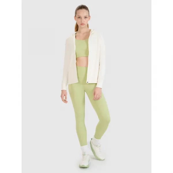Dámska tréningová mikina so zipsom 4F SWEATSHIRT FNK F467-11S-OFF WHITE