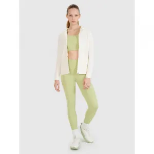 Dámska tréningová mikina so zipsom 4F SWEATSHIRT FNK F467-11S-OFF WHITE