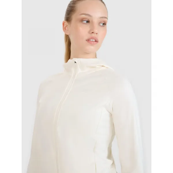 Dámska tréningová mikina so zipsom 4F SWEATSHIRT FNK F467-11S-OFF WHITE