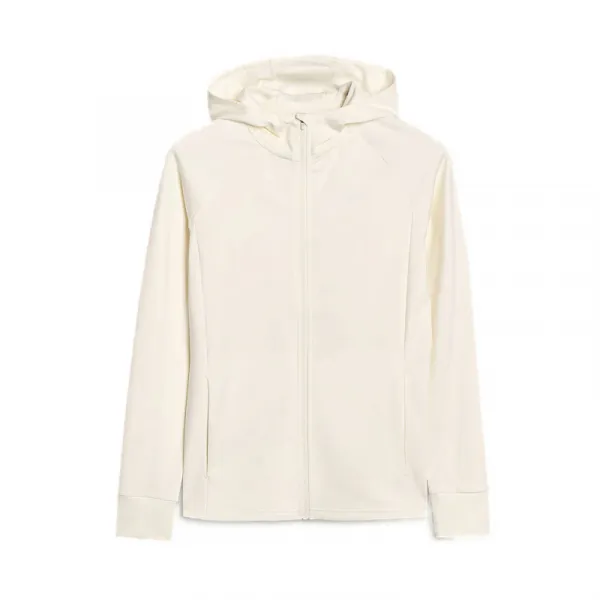 Dámska tréningová mikina so zipsom 4F SWEATSHIRT FNK F467-11S-OFF WHITE