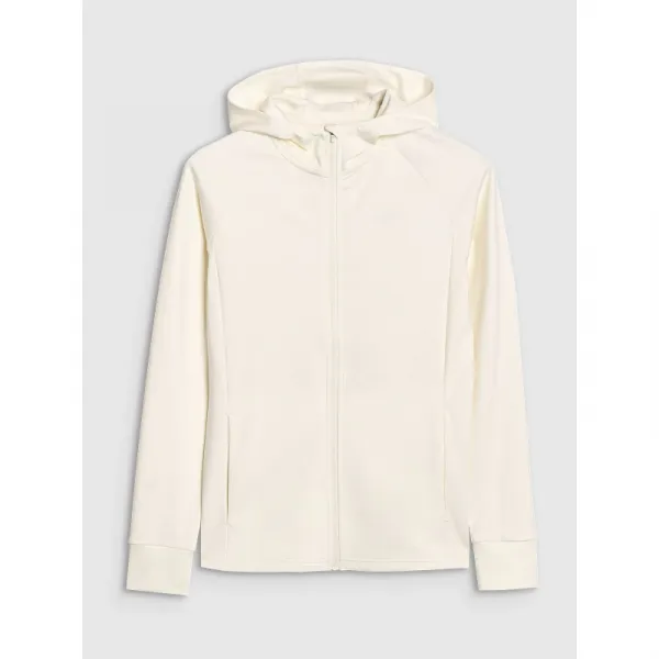 Dámska tréningová mikina so zipsom 4F SWEATSHIRT FNK F467-11S-OFF WHITE