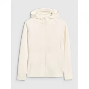 Dámska tréningová mikina so zipsom 4F SWEATSHIRT FNK F467-11S-OFF WHITE
