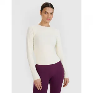Dámske tréningové tričko s dlhým rukávom 4F LONGSLEEVE FNK F403-11S-OFF WHITE