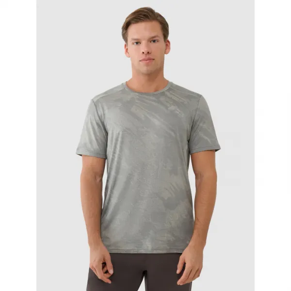 Pánske tréningové tričko s krátkym rukávom 4F TSHIRT FNK M1216-44A-OLIVE ALLOVER