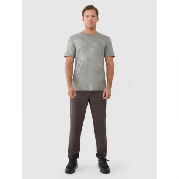 Pánske tréningové tričko s krátkym rukávom 4F TSHIRT FNK M1216-44A-OLIVE ALLOVER