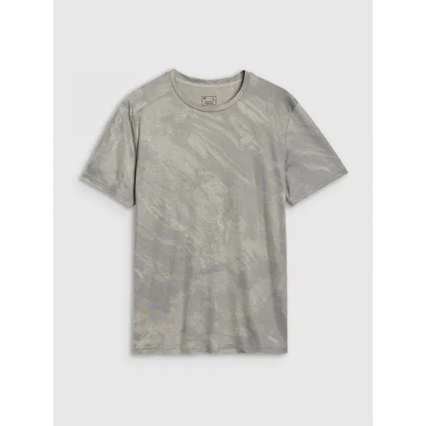 Pánske tréningové tričko s krátkym rukávom 4F TSHIRT FNK M1216-44A-OLIVE ALLOVER