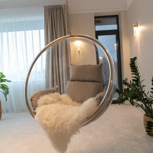 Závesné kreslo BUBBLE TYP 1 Tempo Kondela Šedá / zlatá