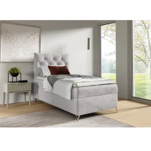 Boxspringová posteľ, 90x200, svetlosivá látka Velvet, ľavá, GULIETTE + darček