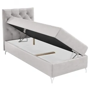 Boxspringová posteľ, 90x200, svetlosivá látka Velvet, ľavá, GULIETTE + darček
