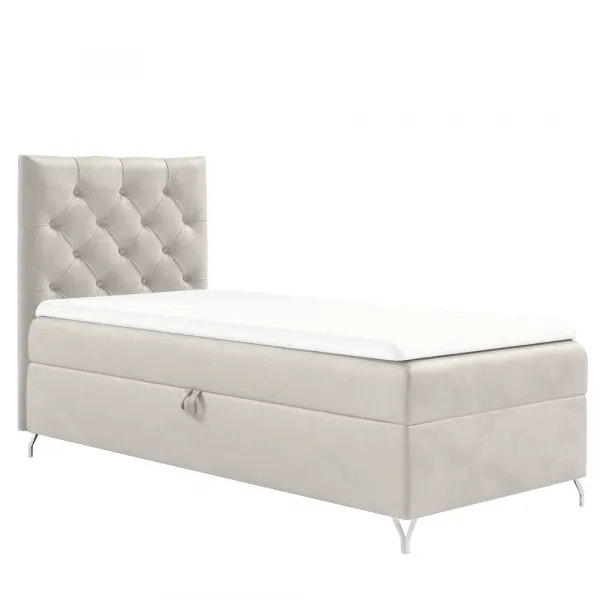 Boxspringová posteľ, 90x200, biela látka Velvet, ľavá, GULIETTE + darček