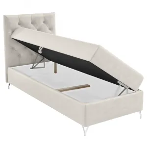 Boxspringová posteľ, 90x200, biela látka Velvet, ľavá, GULIETTE + darček