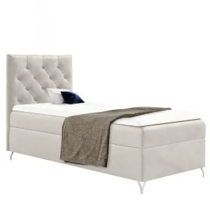 Boxspringová posteľ, 90x200, biela látka Velvet, ľavá, GULIETTE + darček