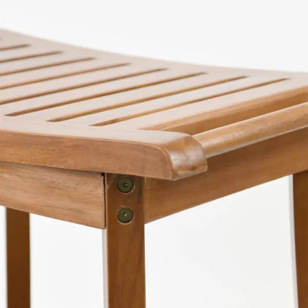 Stolička DIVERO s držiakom, masívny teak 47,2 x 33,5 x 56 cm