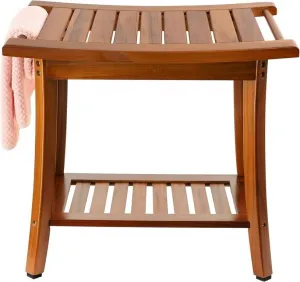 Stolička DIVERO s držiakom, masívny teak 47,2 x 33,5 x 56 cm