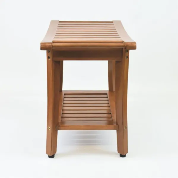 Stolička DIVERO s držiakom, masívny teak 47,2 x 33,5 x 56 cm