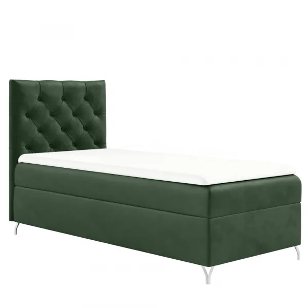Boxspringová posteľ, 90x200, zelená látka Velvet, ľavá, GULIETTE + darček