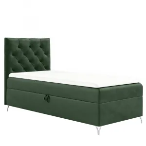 Boxspringová posteľ, 90x200, zelená látka Velvet, ľavá, GULIETTE + darček