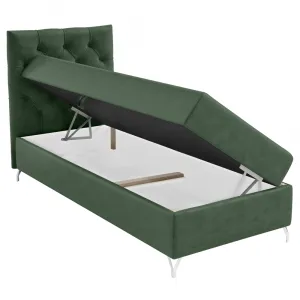 Boxspringová posteľ, 90x200, zelená látka Velvet, ľavá, GULIETTE + darček