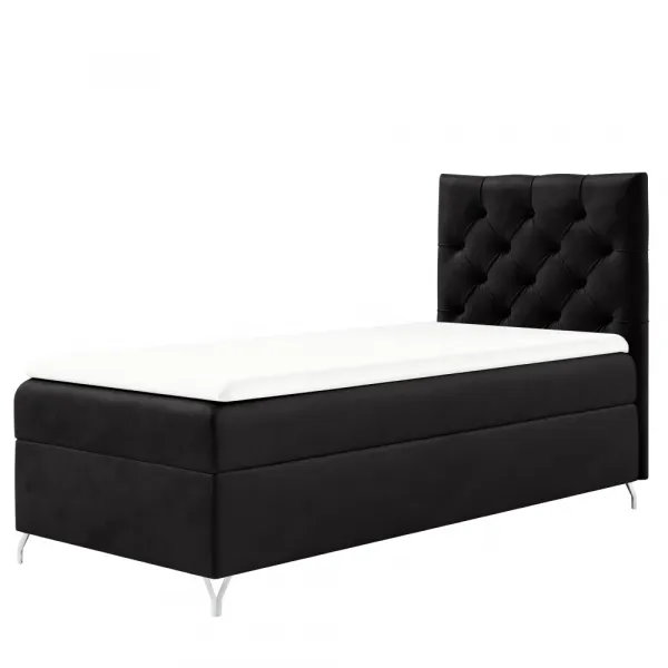 Boxspringová posteľ, 90x200, čierna látka Velvet, pravá, GULIETTE + darček