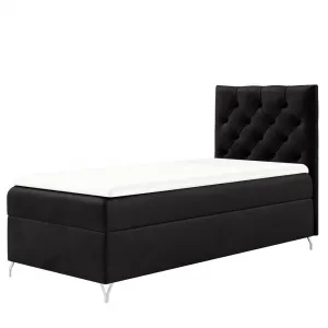 Boxspringová posteľ, 90x200, čierna látka Velvet, pravá, GULIETTE + darček