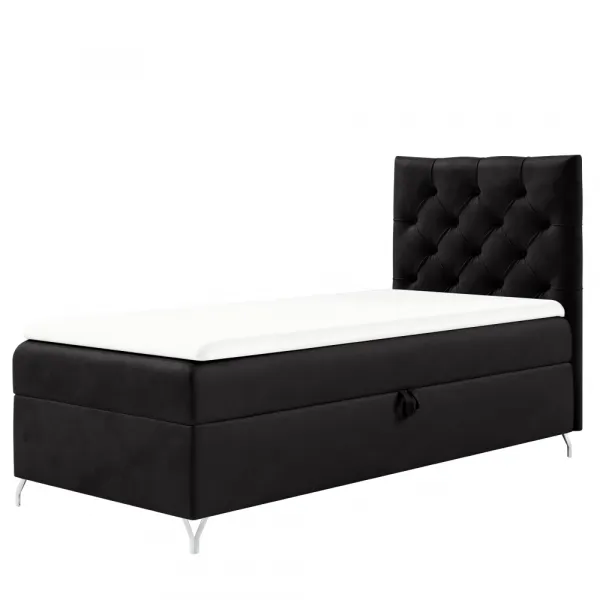 Boxspringová posteľ, 90x200, čierna látka Velvet, pravá, GULIETTE + darček