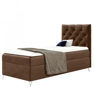 Boxspringová posteľ, 90x200, hnedá látka Velvet, pravá, GULIETTE + darček