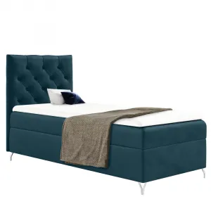 Boxspringová posteľ, 90x200, tmavomodrá látka Velvet, ľavá, GULIETTE + darček