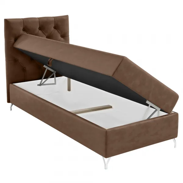 Boxspringová posteľ, 90x200, hnedá látka Velvet, ľavá, GULIETTE + darček