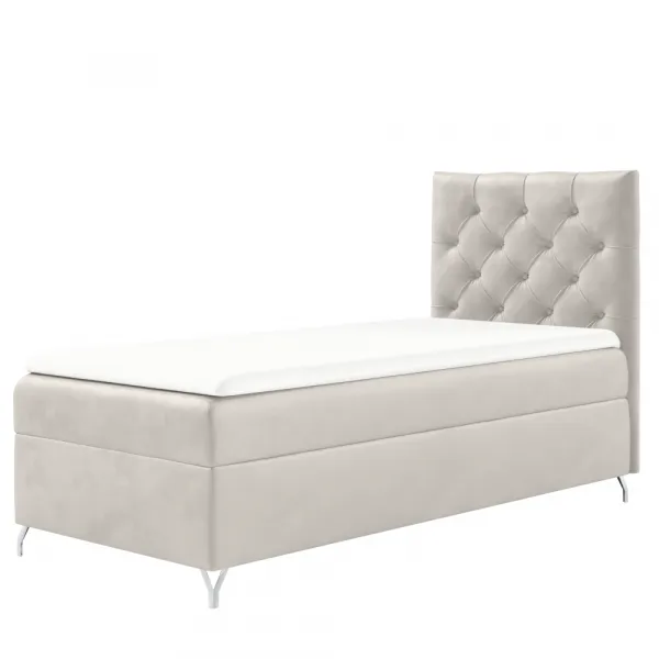 Boxspringová posteľ, 90x200, biela látka Velvet, pravá, GULIETTE + darček