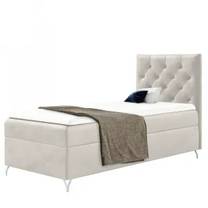 Boxspringová posteľ, 90x200, biela látka Velvet, pravá, GULIETTE + darček