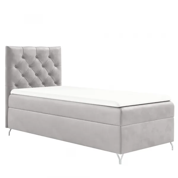 Boxspringová posteľ, 90x200, svetlosivá látka Velvet, ľavá, GULIETTE + darček