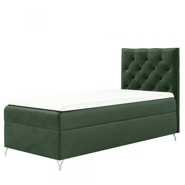 Boxspringová posteľ, 90x200, zelená látka Velvet, pravá, GULIETTE + darček