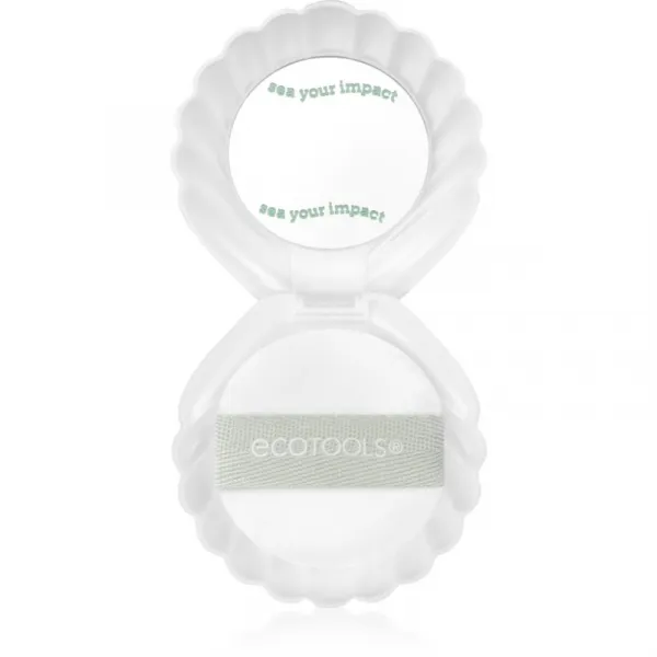 EcoTools Sea Gems Pearl Puff + Case kozmetické zrkadielko s labutienkou 1 ks