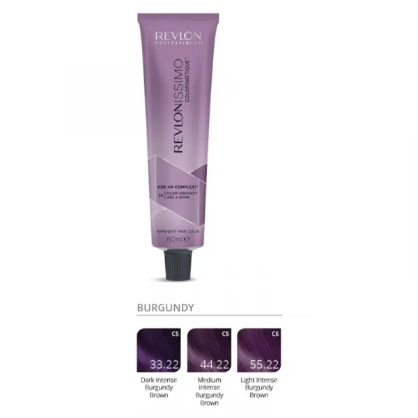 Revlon Professional Revlonissimo Colorsmetique Burgundy Shades permanentná farba na vlasy burgundy 33.22 60 ml