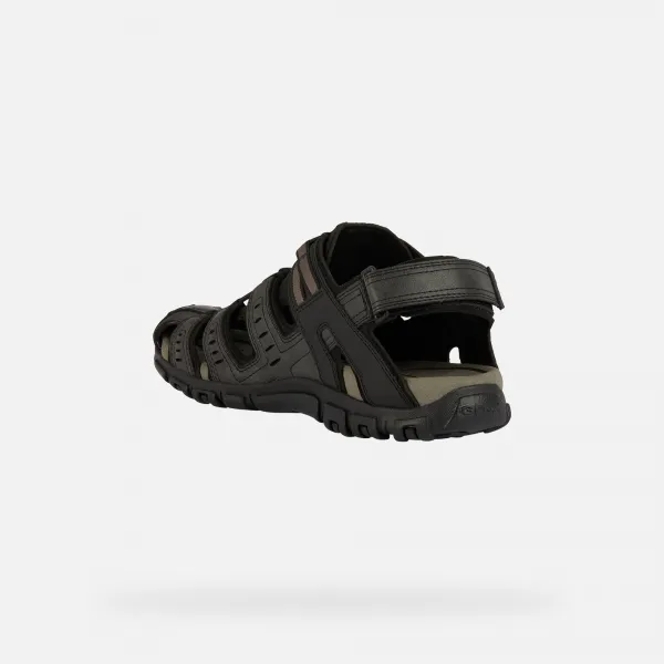 Black Men's Sandals Geox Strada - Men's