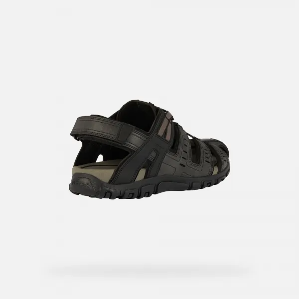 Black Men's Sandals Geox Strada - Men's